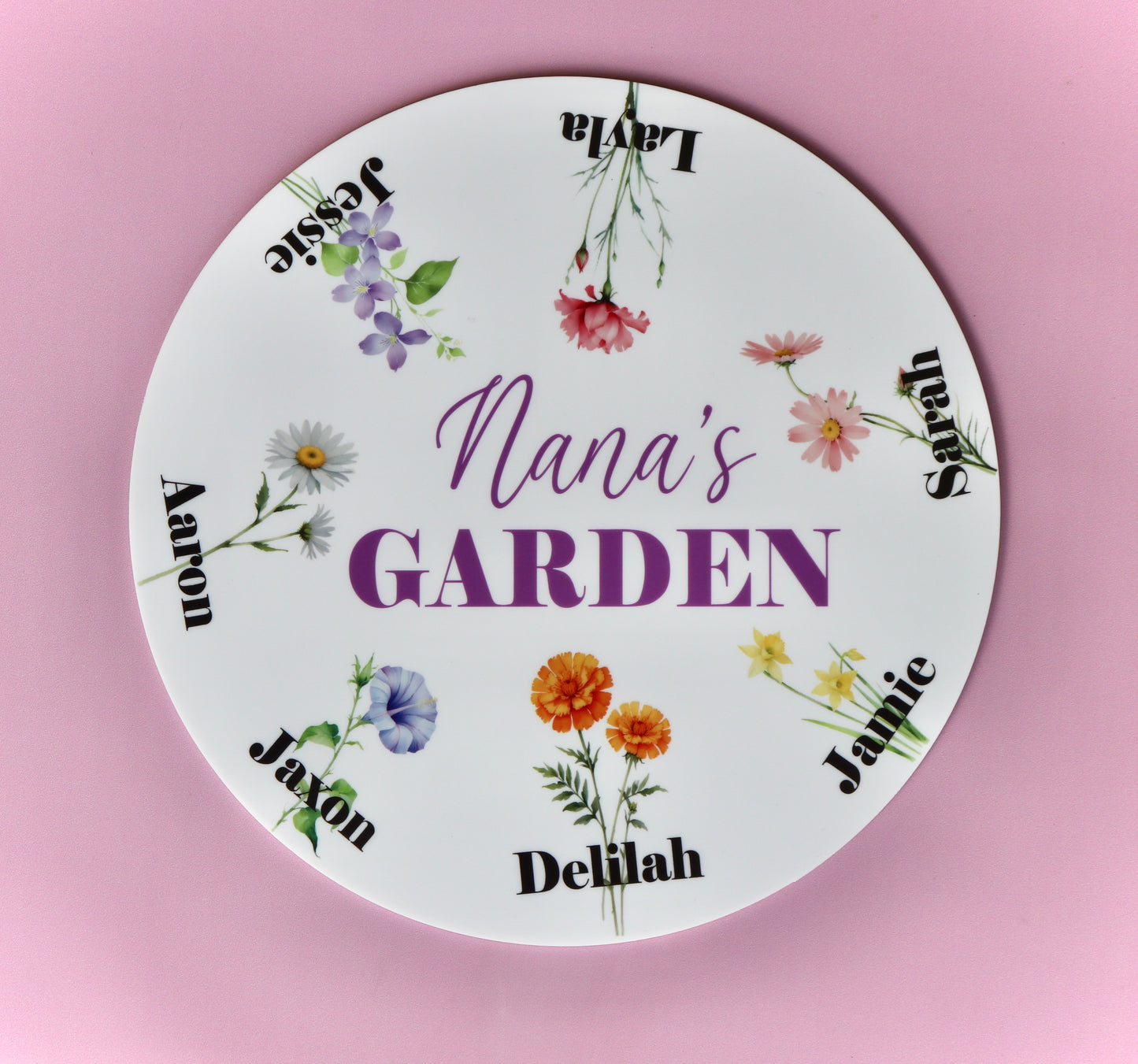 Garden Floral Name Plaque