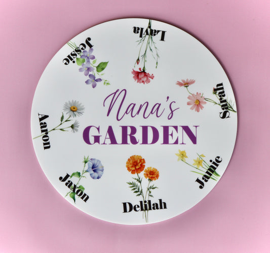 Garden Floral Name Plaque