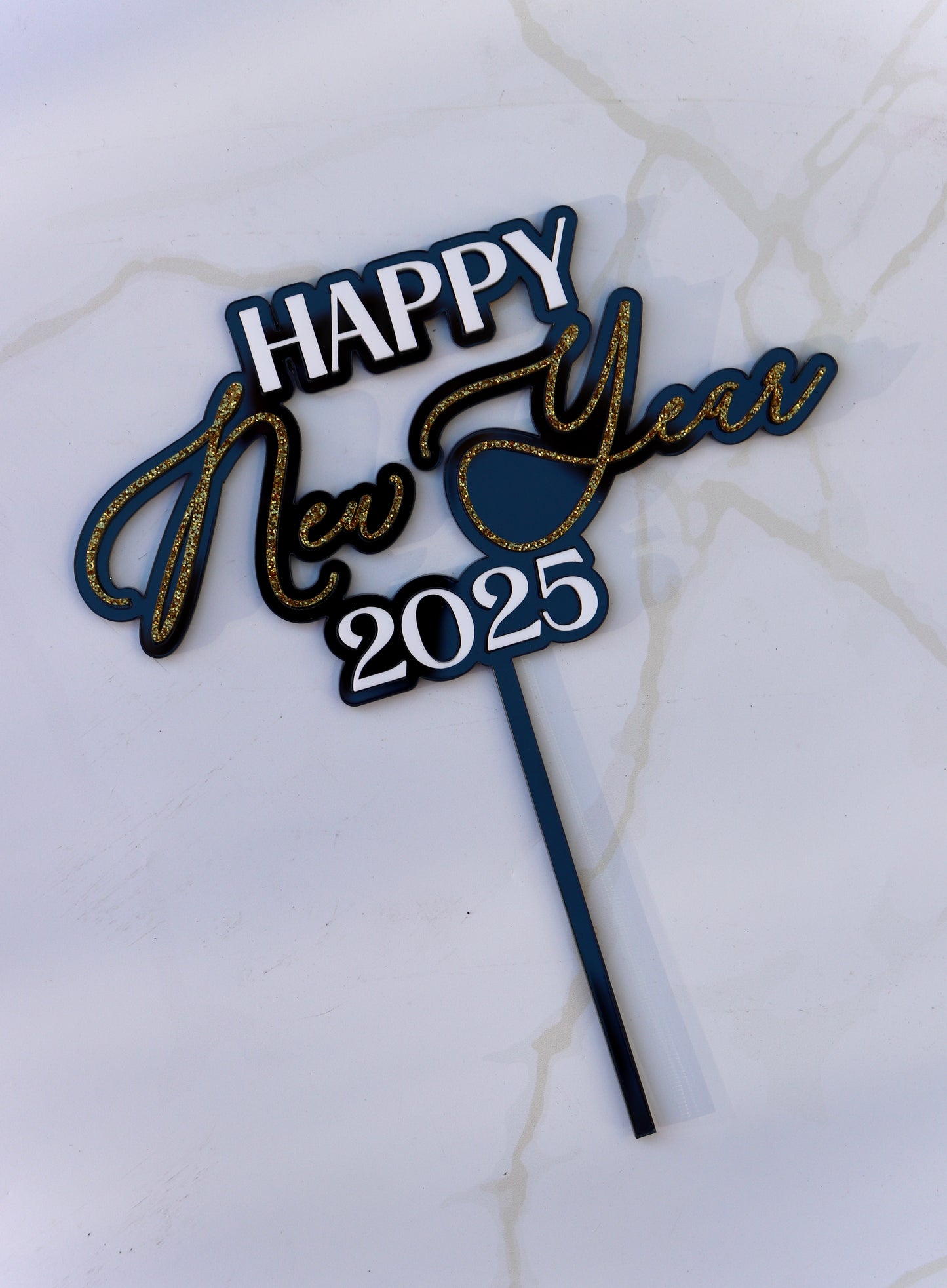 Happy New Year 2025 Cake Topper