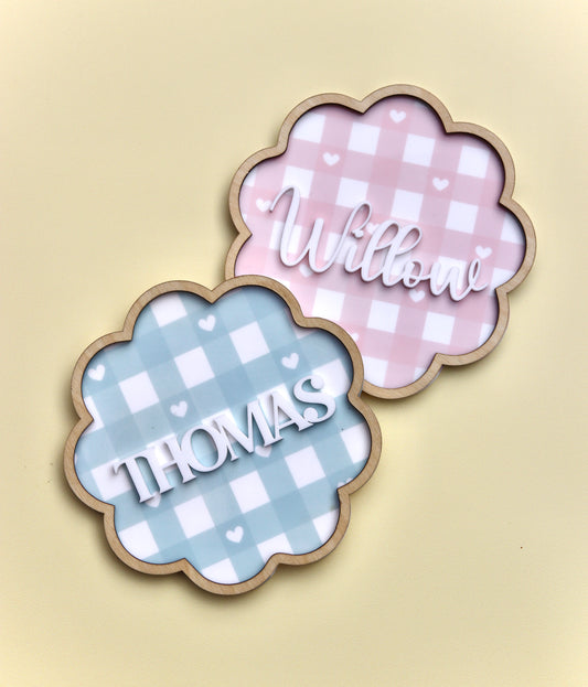 Scallop Printed Name Plaque