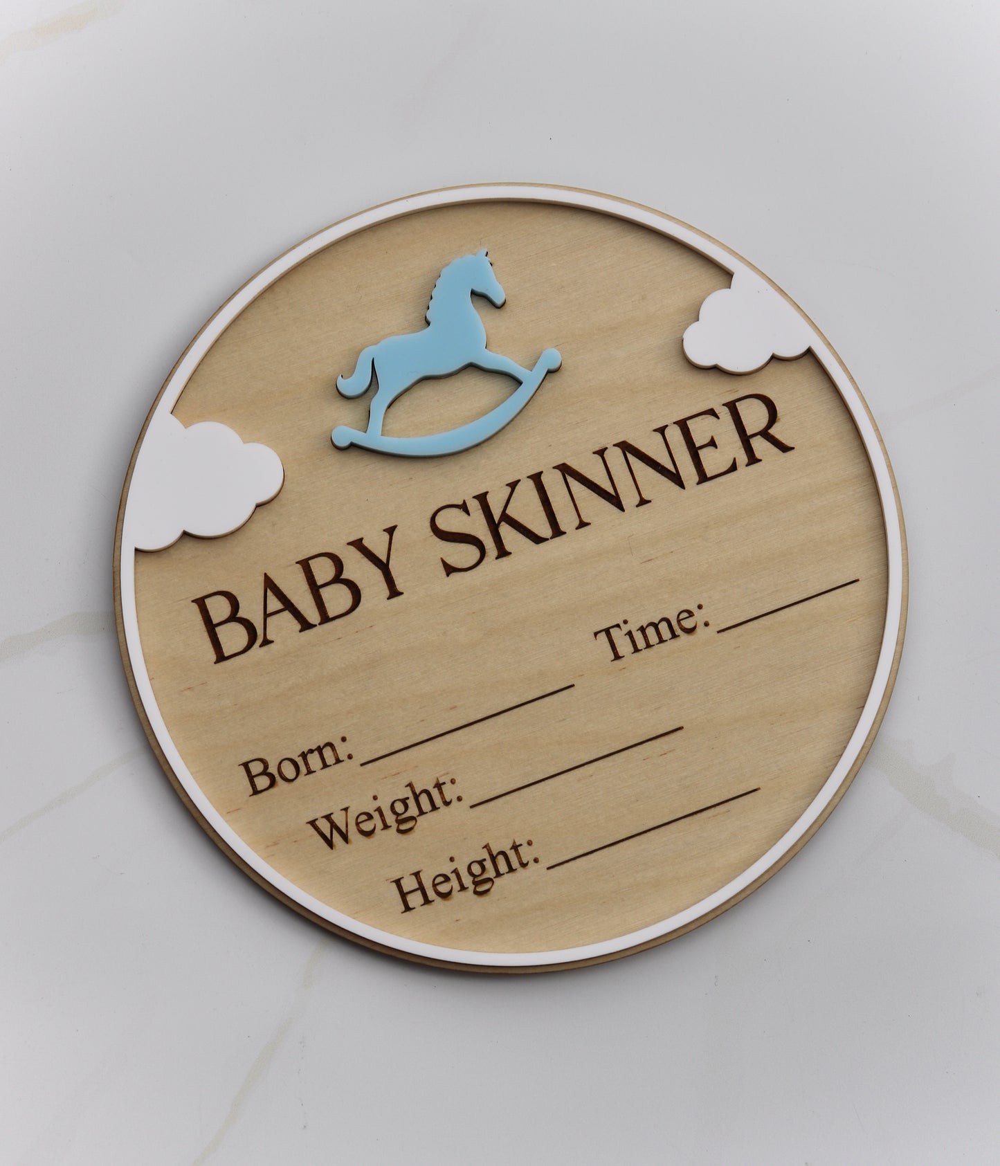 Rocking Horse Birth Details Plaque