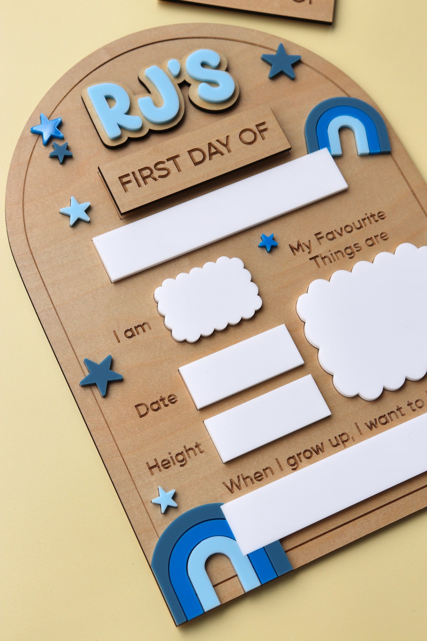 Jumbo Interchangeable First/Last Day Board - Rainbow Themed