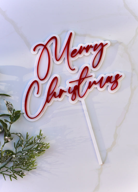 Merry Christmas Cake Topper