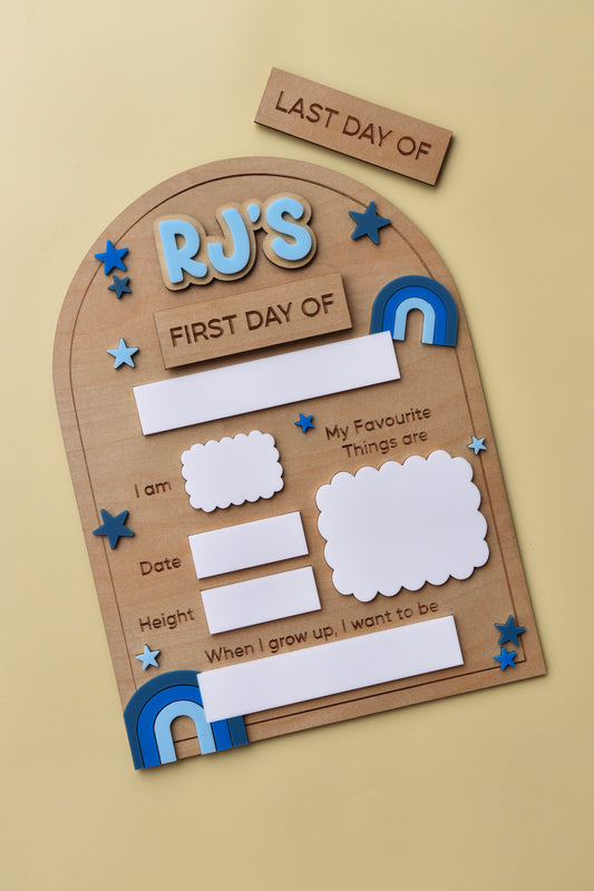 Jumbo Interchangeable First/Last Day Board - Rainbow Themed