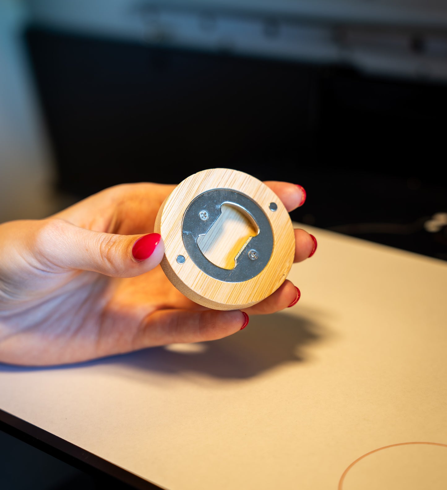Printed Magnetic Round Bottle Opener