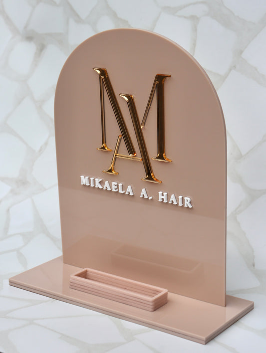 Logo + Business Card Holder Sign