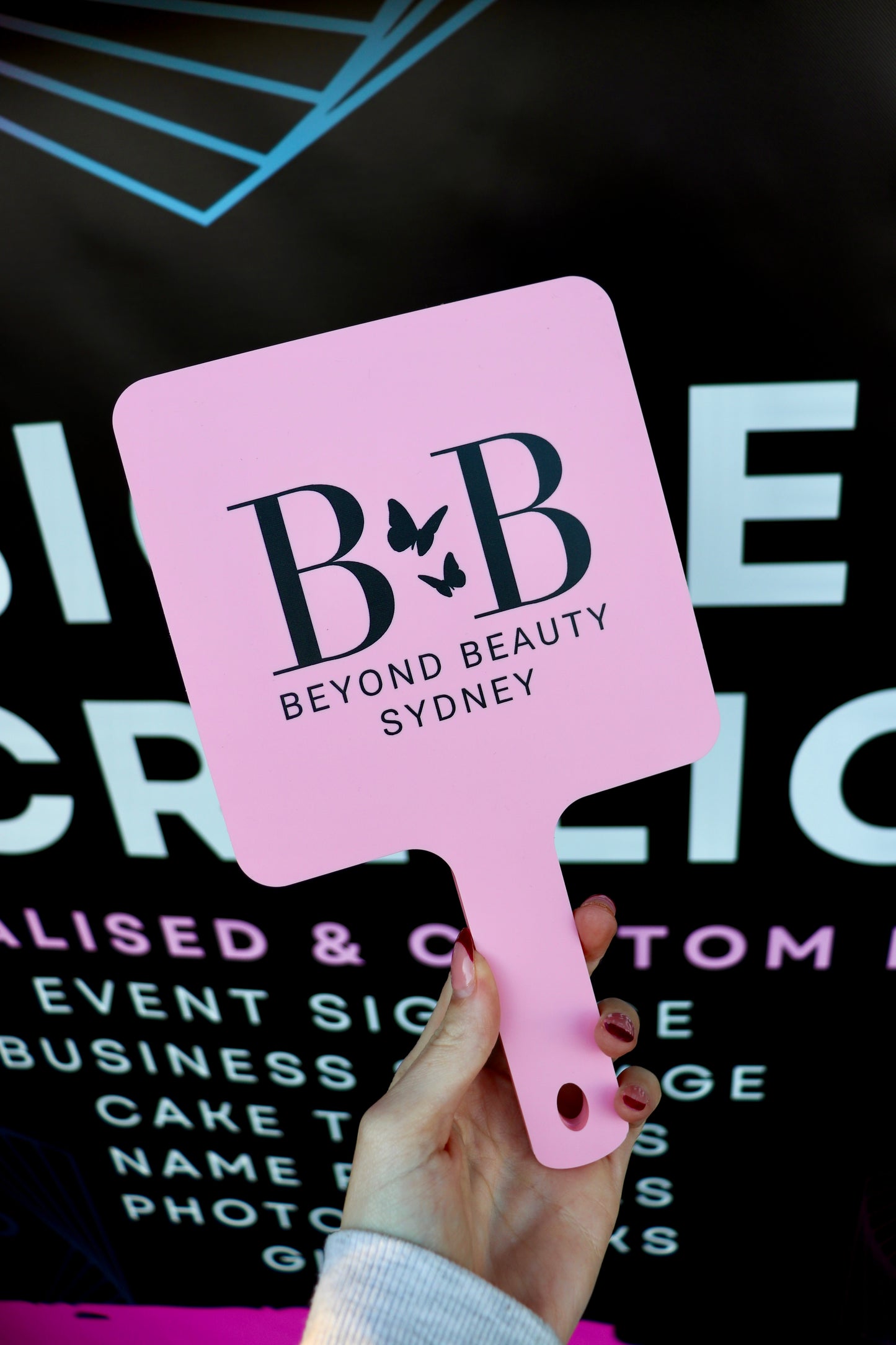 Handheld Acrylic Mirror with Logo