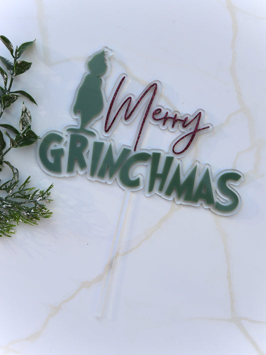 Merry Grinchmas Cake Topper