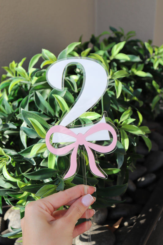 Age & Bow Cake Topper