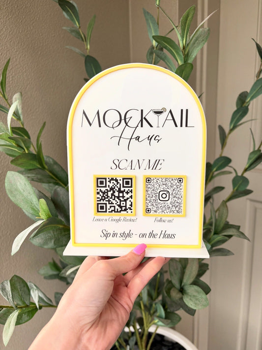 Arch Logo, Google Review & Instagram QR Code Signage
