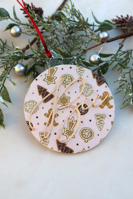 Beige Cookies Print Bauble