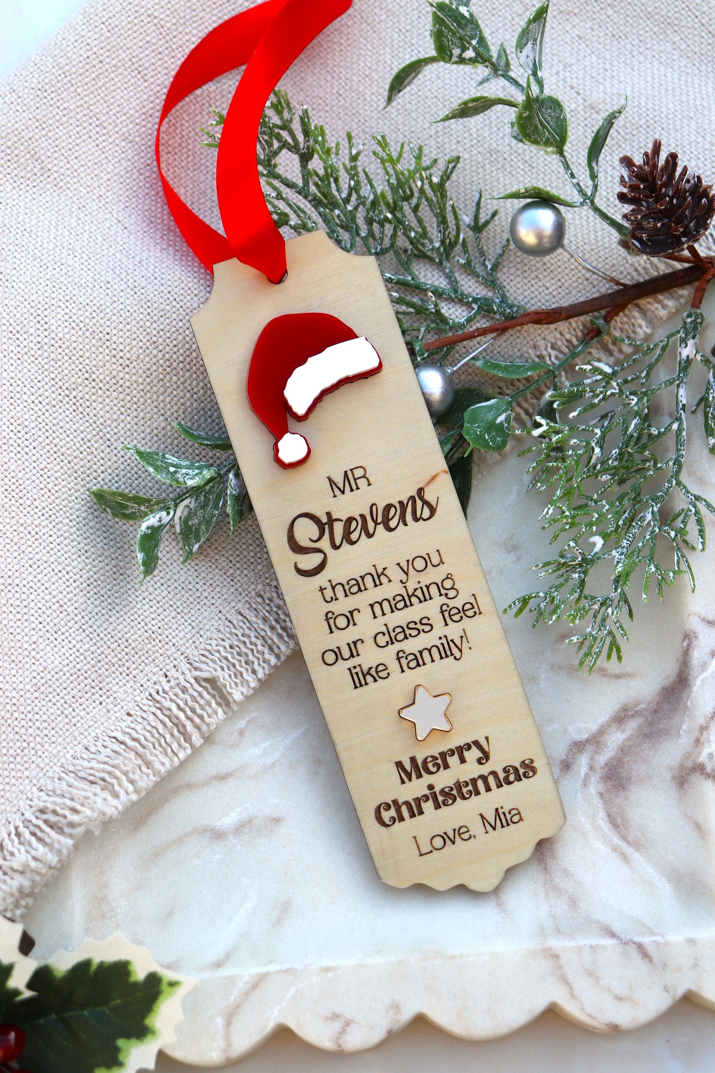 Merry Christmas Teacher Bookmark
