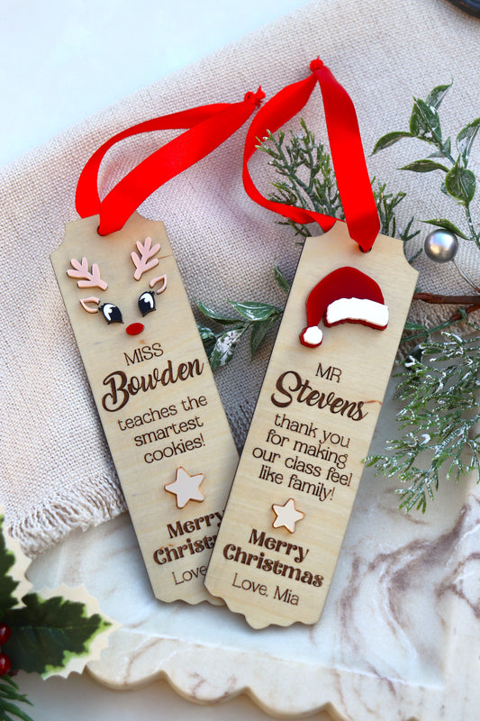 Merry Christmas Teacher Bookmark