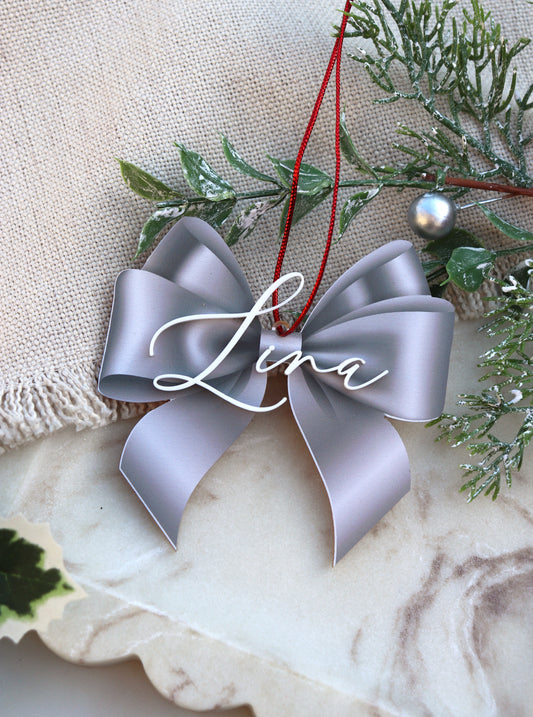 Silver Bow Bauble
