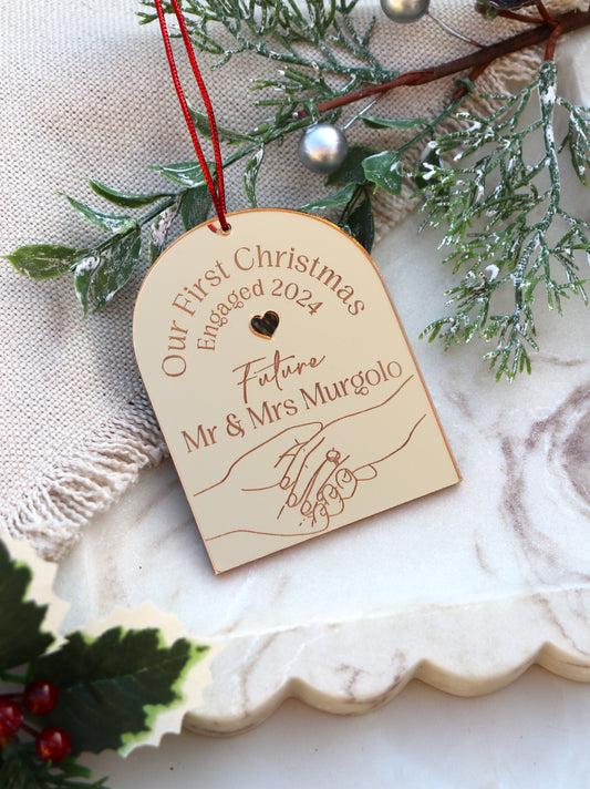Our First Christmas Engaged Bauble