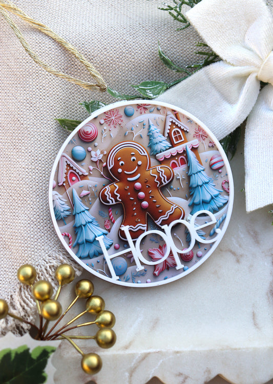 3D Pastel Gingerbread Bauble