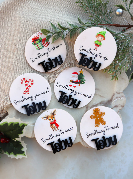 Personalised Christmas Gift Tags Set of 6