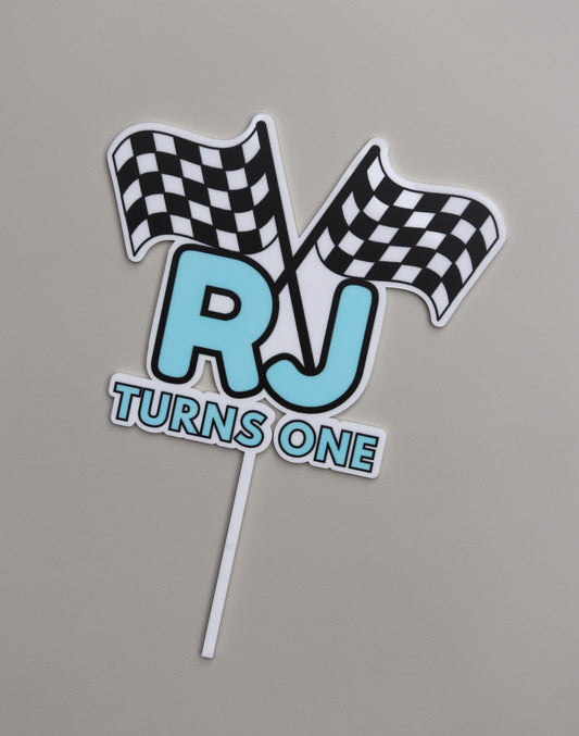 Racing Flags Cake Topper