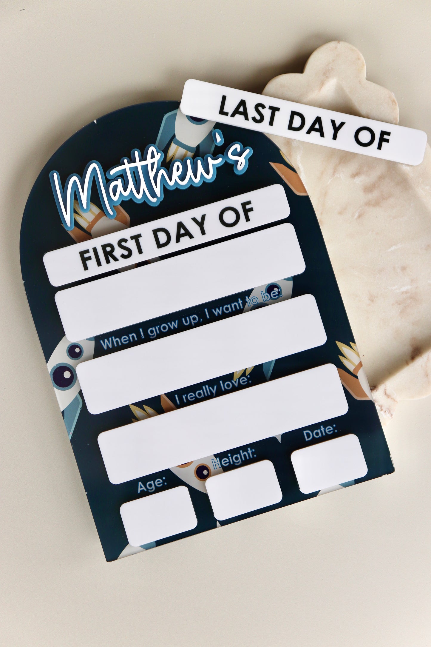 Interchangeable First/Last Day Board - PRINTED DESIGN