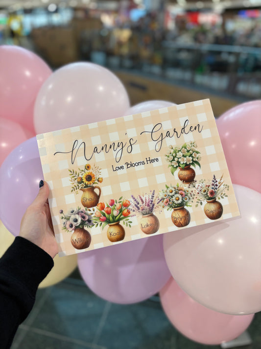 Grandchildren Garden Plaque with Flower Pots