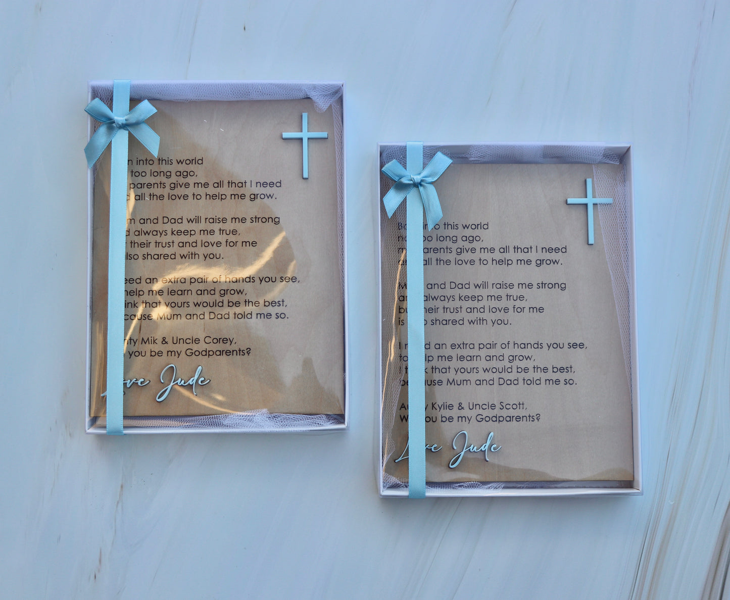 Wooden Rectangle Godparent Plaque