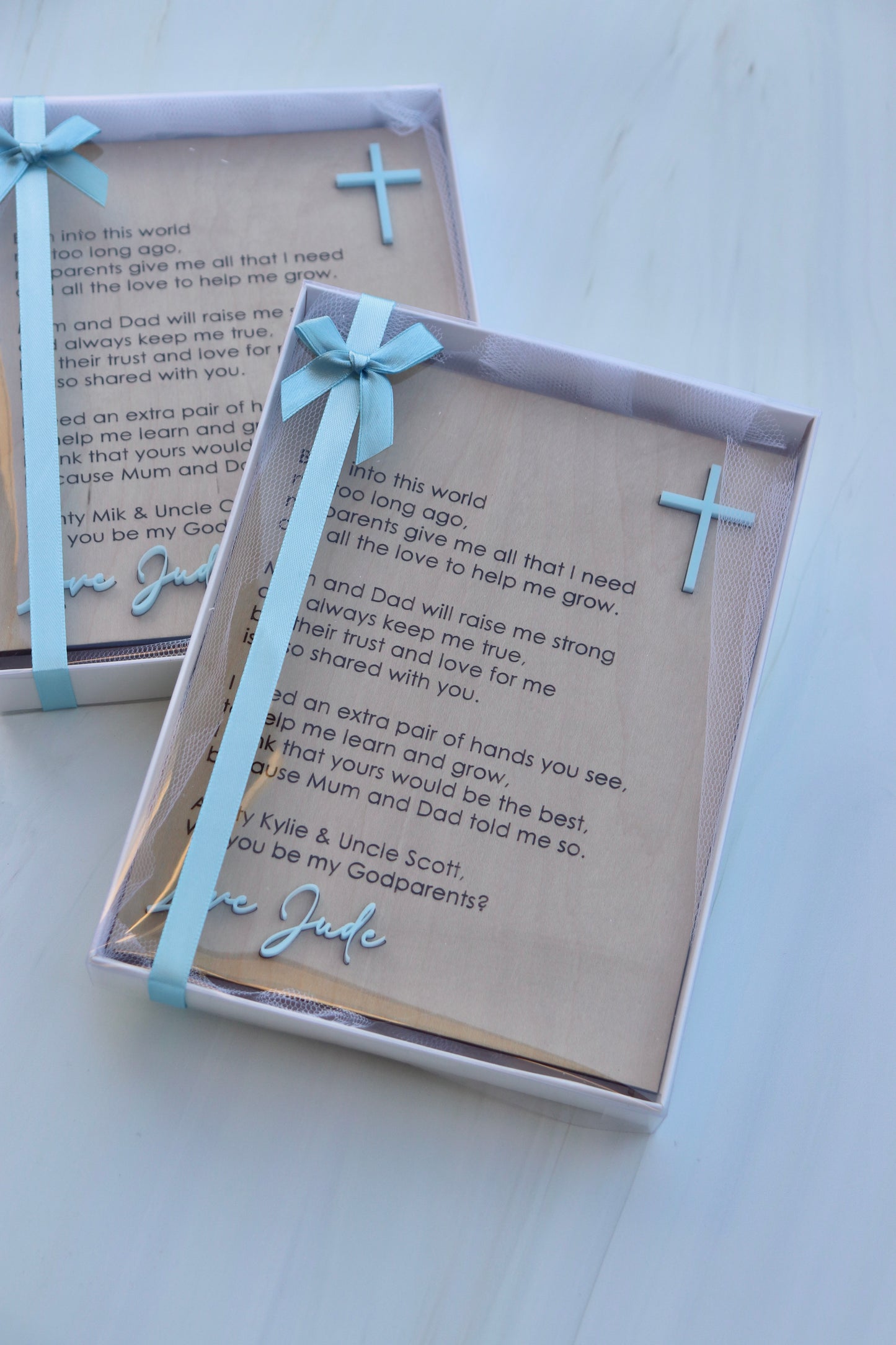 Wooden Rectangle Godparent Plaque