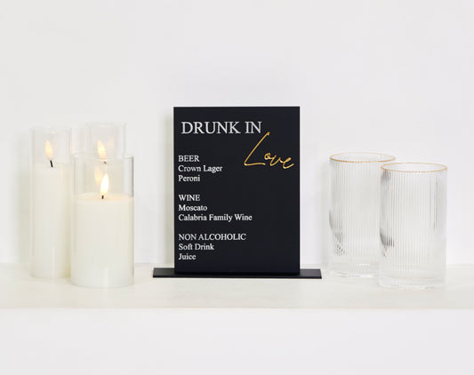 Table Bar Menu Signage