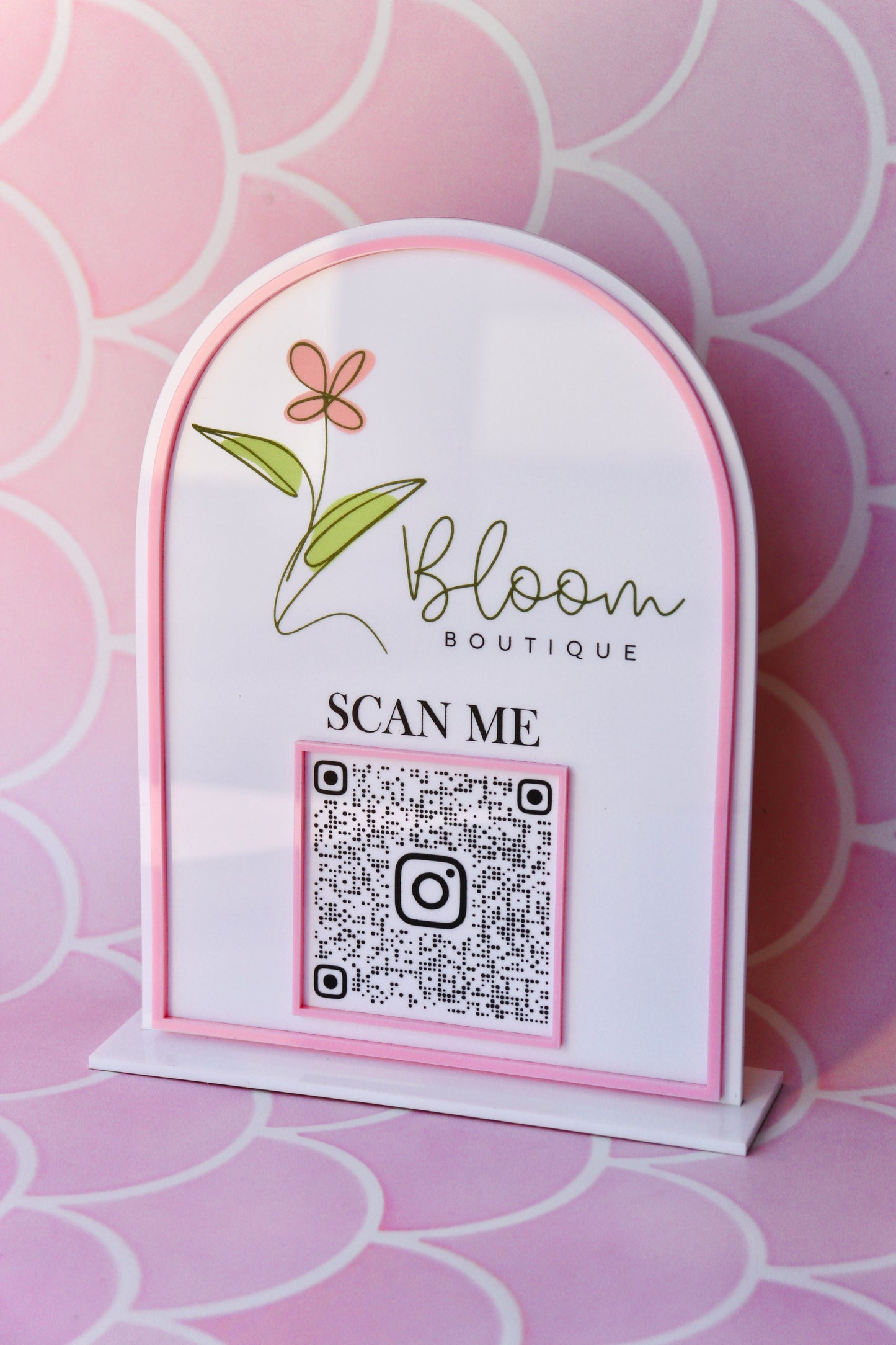 Arch Logo & Instagram QR Code Signage
