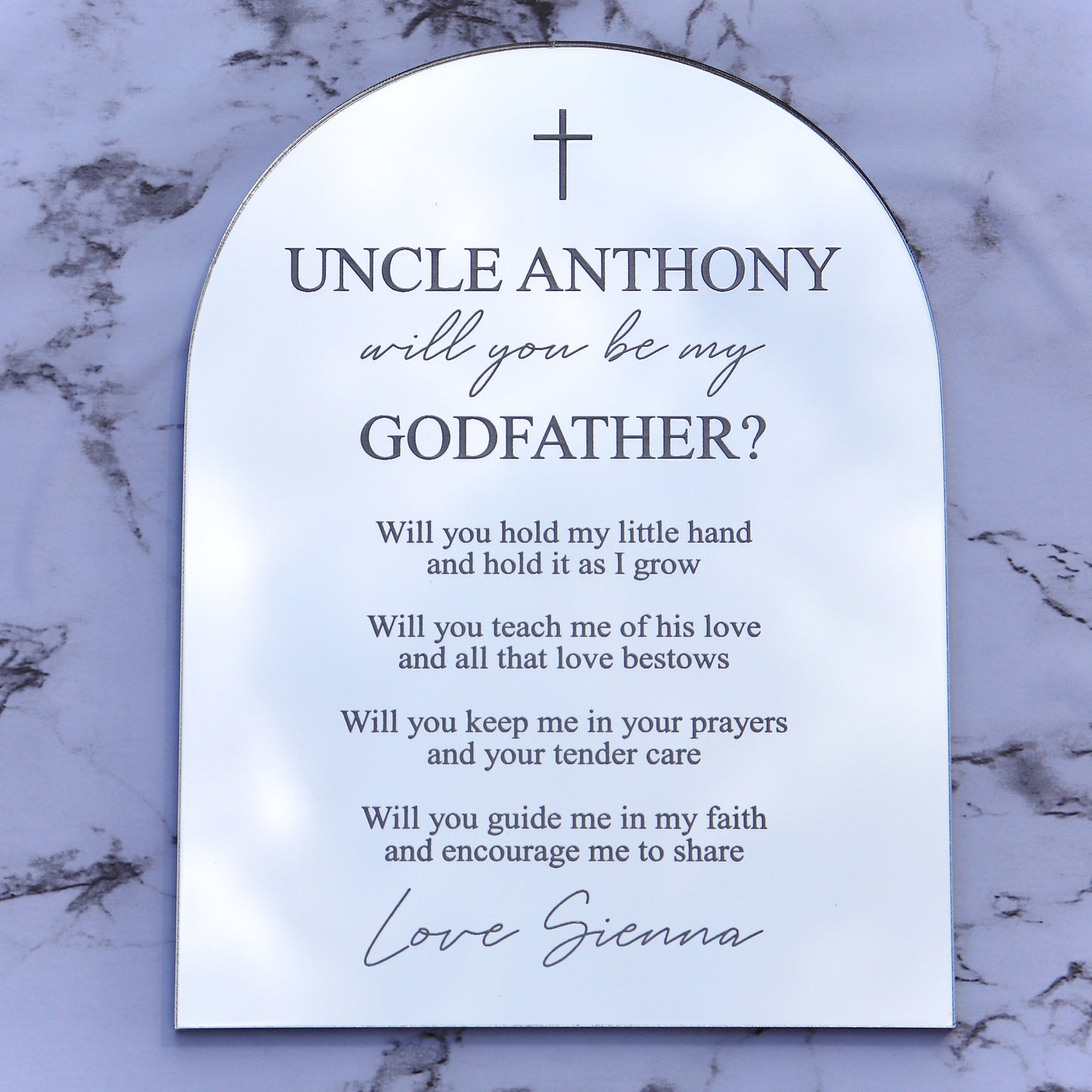 Arch Godparents Plaque