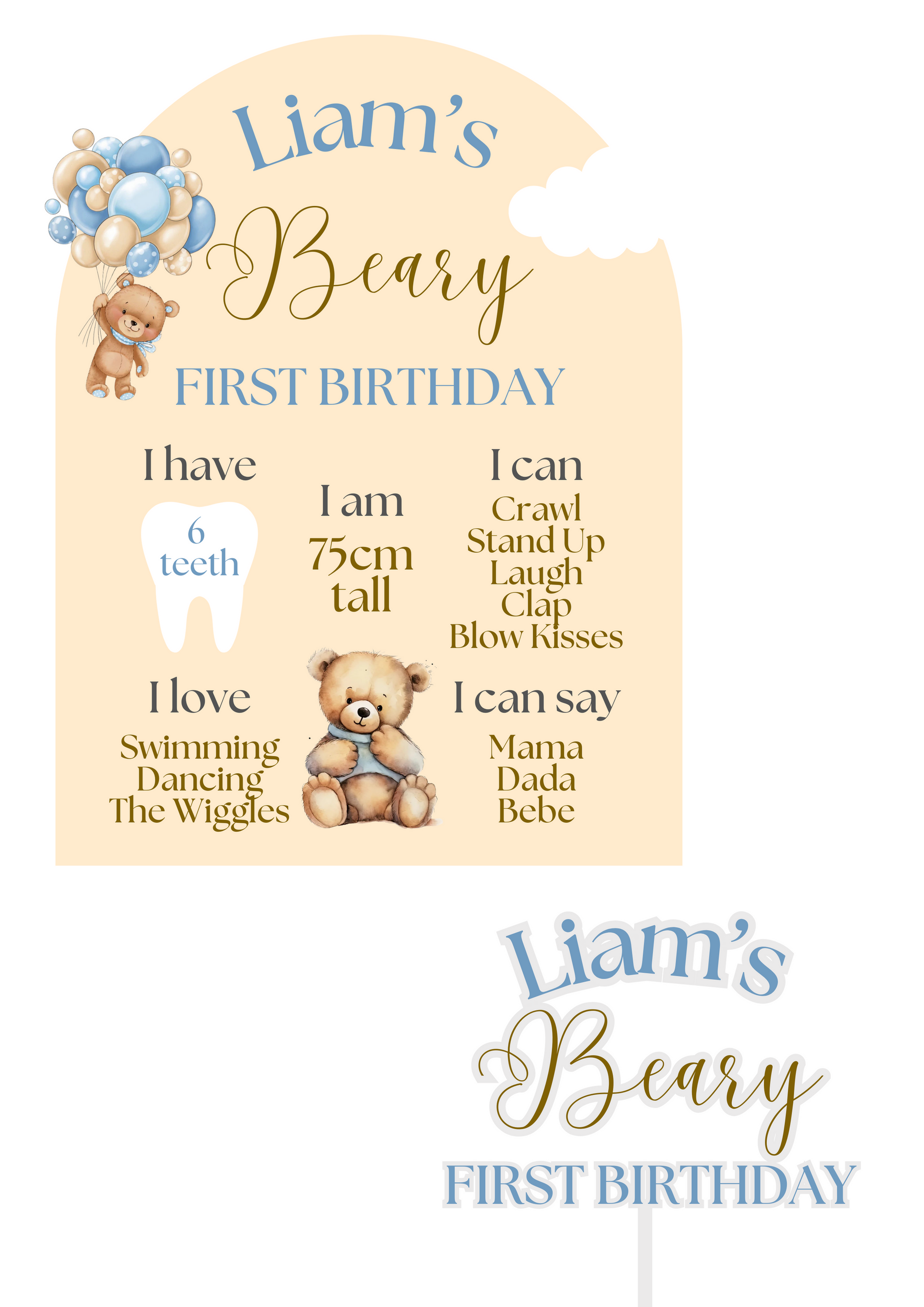 First birthday teddy bear hotsell