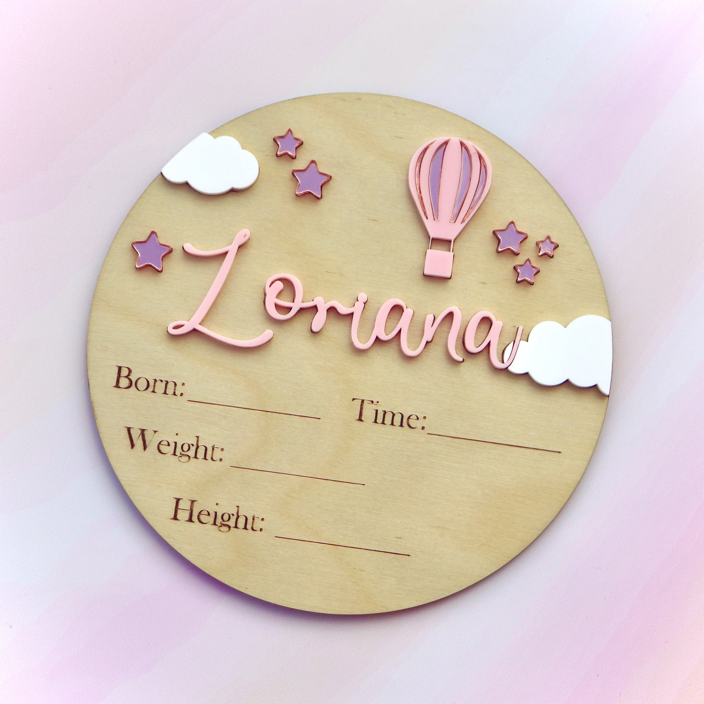 Hot Air Balloon Baby Details Plaque