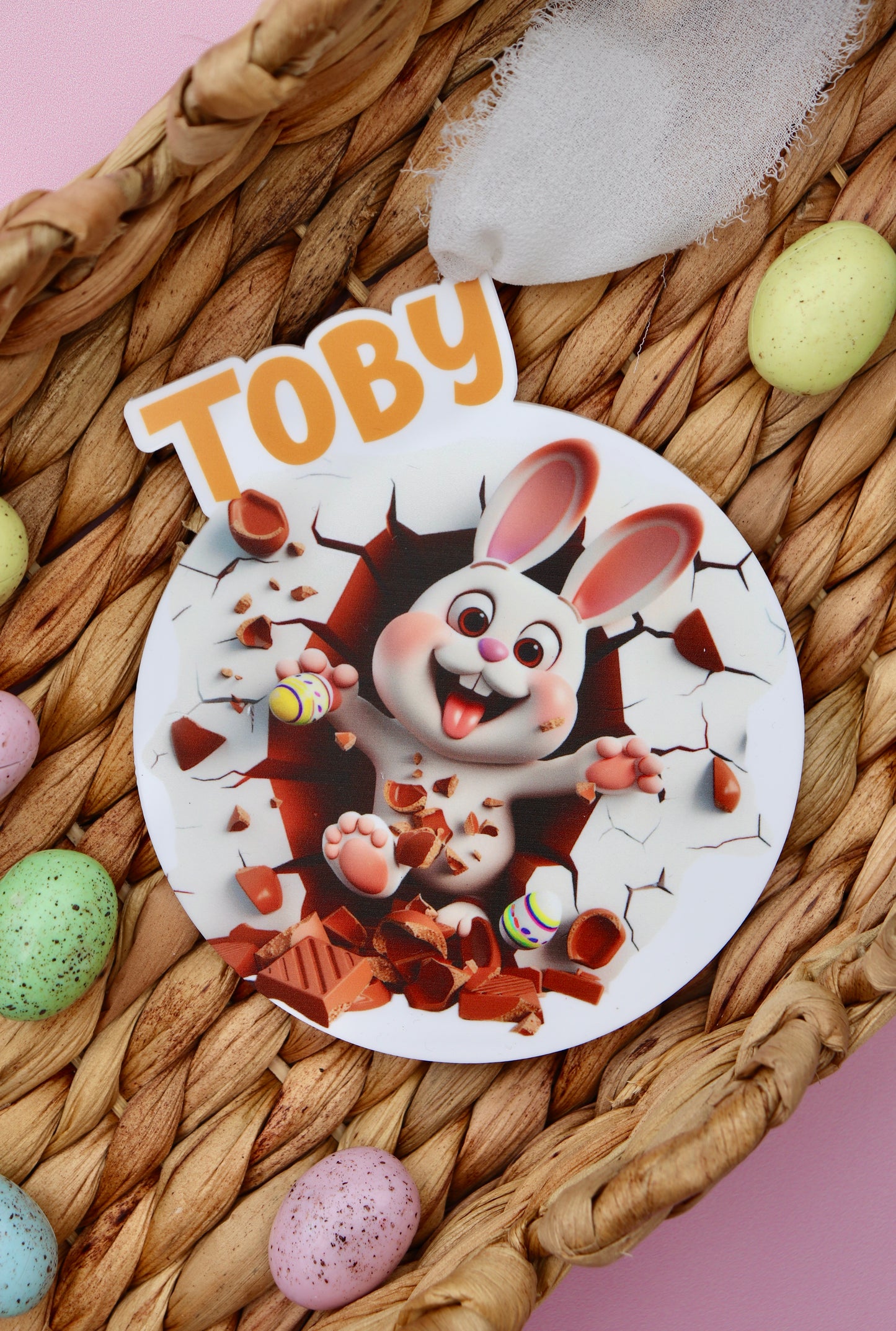 Chocolate Bunny 3D Printed Name Tag