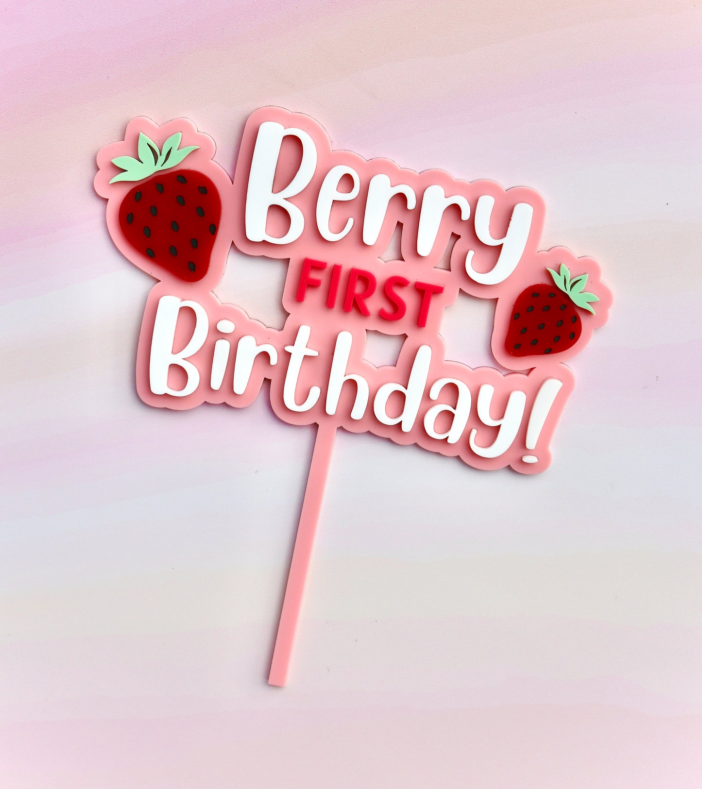 Berry First Birthday Cake Topper