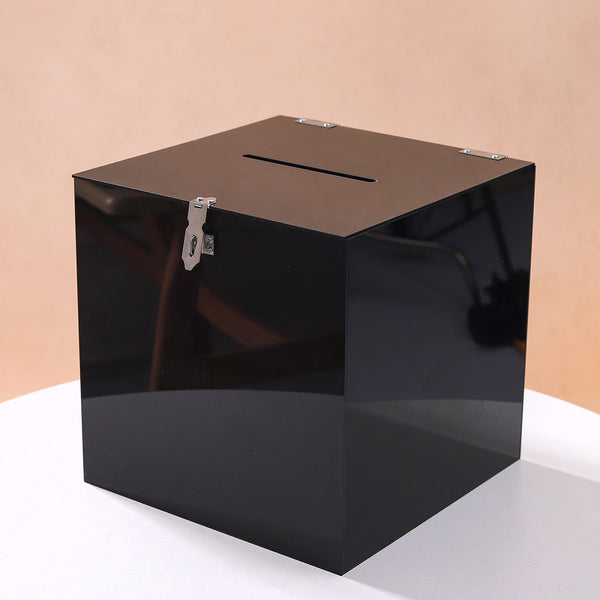 Personalised Black Acrylic Wishing Well with Silver Lock
