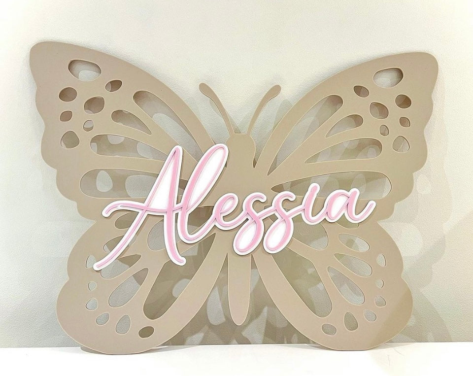 Butterfly Wall Name Plaque