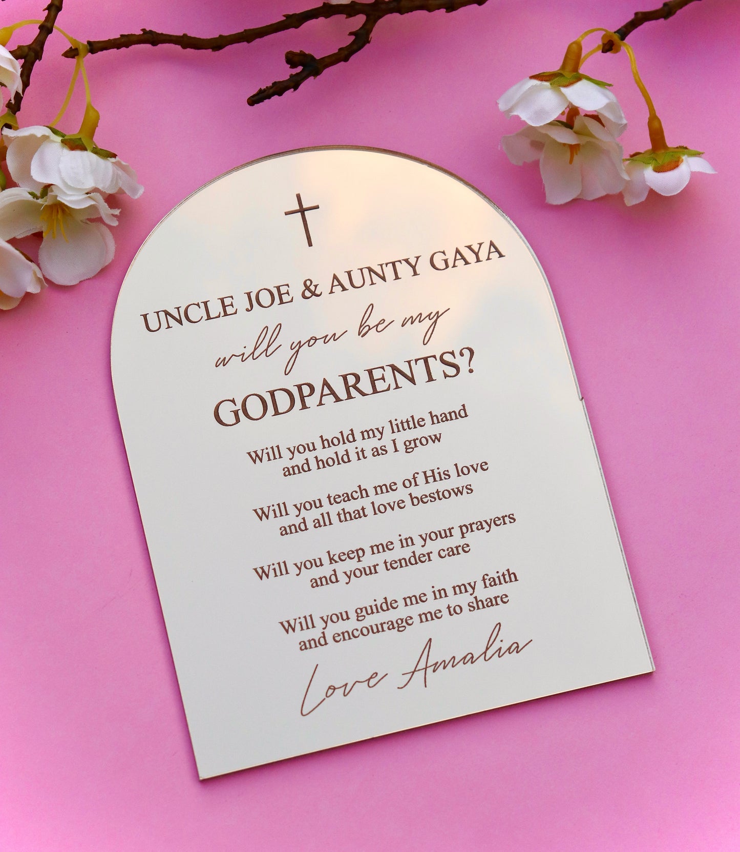 Arch Godparents Plaque