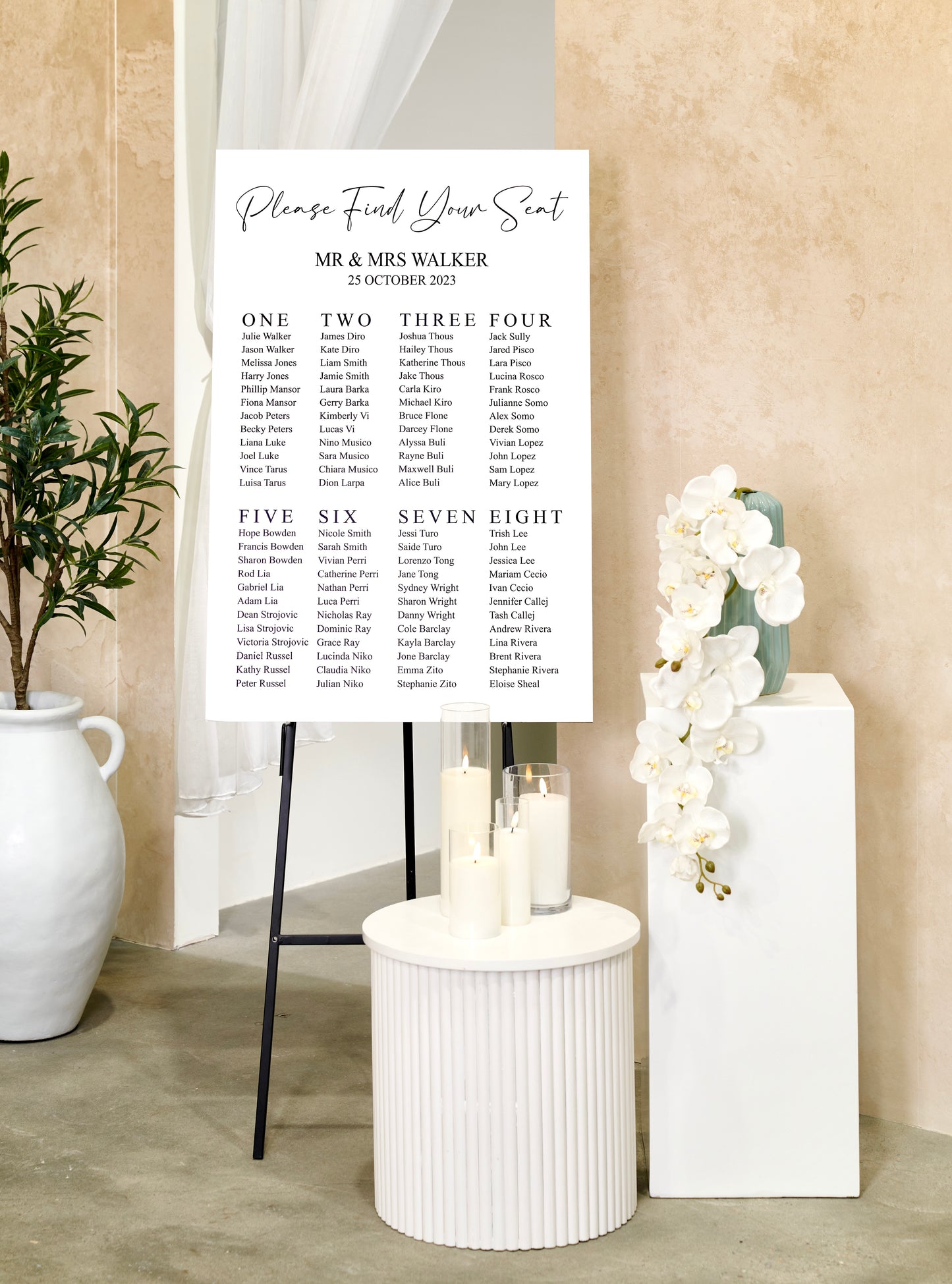 Seating Chart UV Printed & Acrylic