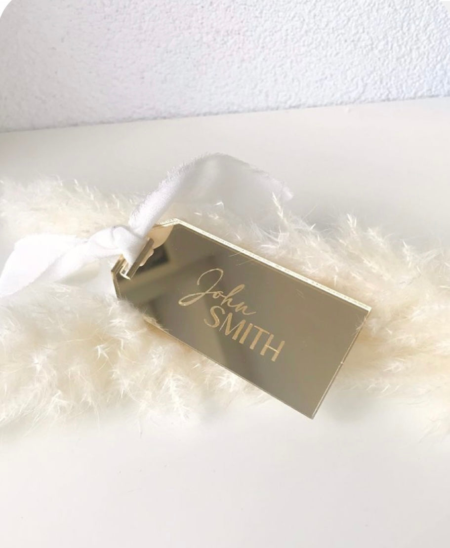 Engraved Mirror Place Cards