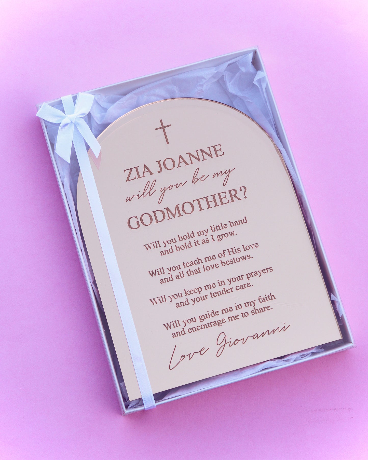 Arch Godparents Plaque