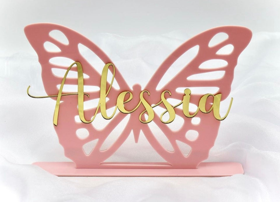 Detail Butterfly Name Plaque