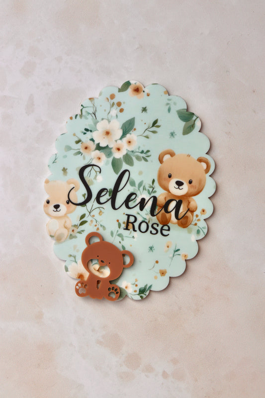 Teddy Bear Name Plaque