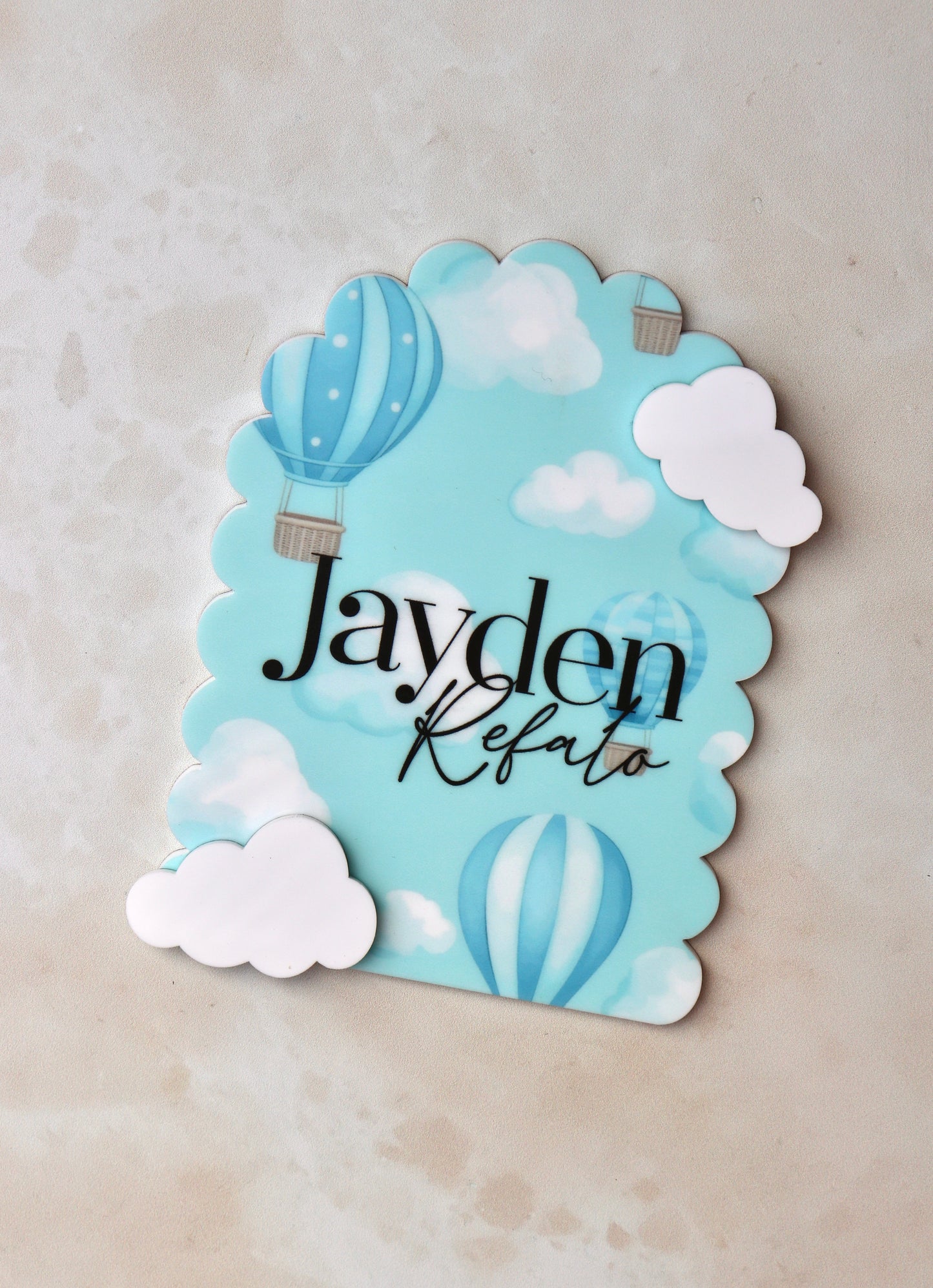 White Clouds Name Plaque