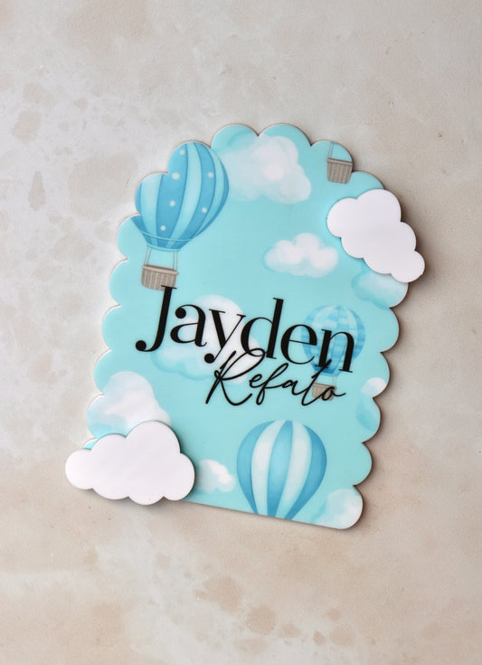 White Clouds Name Plaque