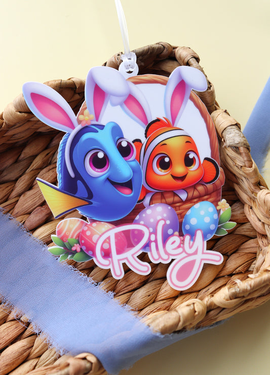 Easter Disney Characters Name Tag