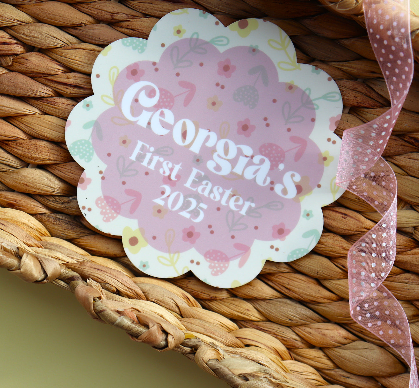 My First Easter Scalloped Plaque