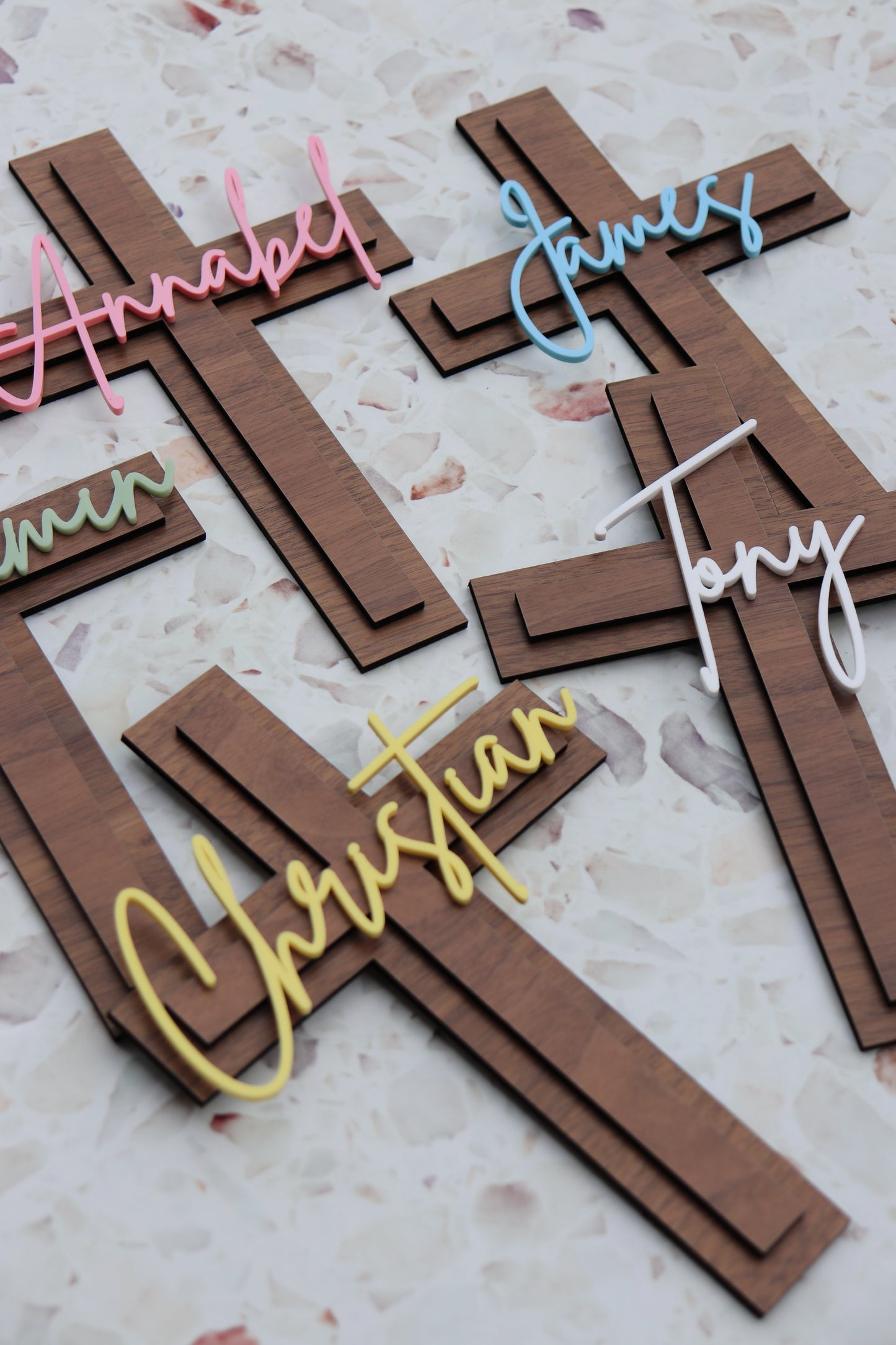 Triple Layered Cross with Name