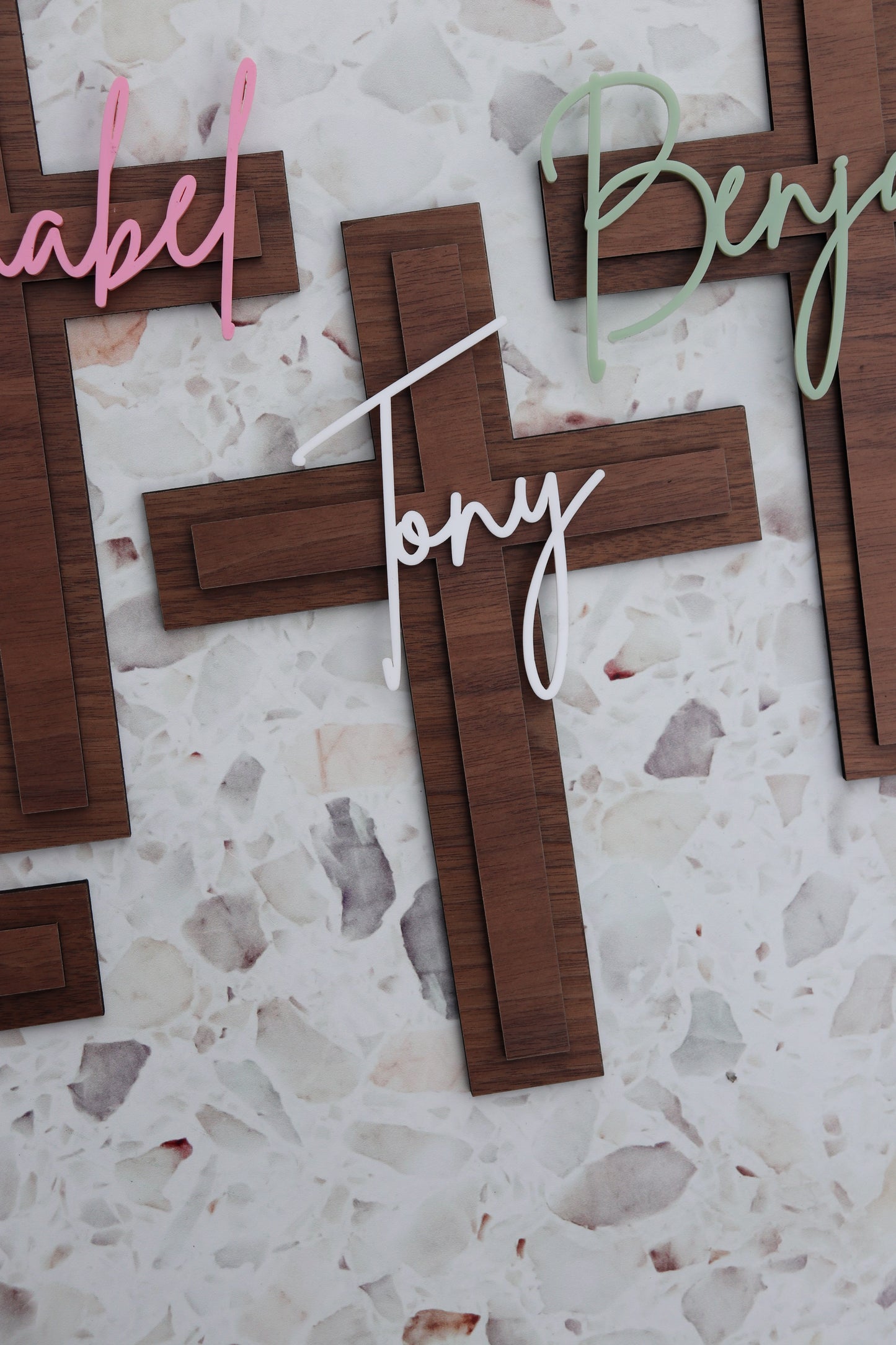 Triple Layered Cross with Name