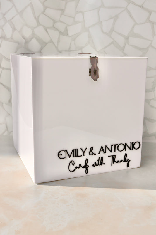 Personalised White Acrylic Wishing Well with Silver Lock