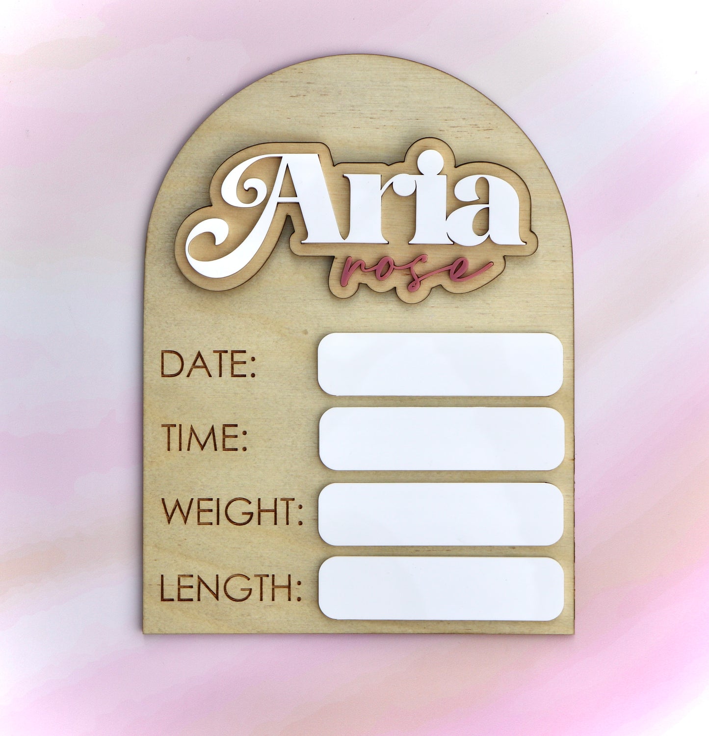 Interchangeable Birth Details Plaque