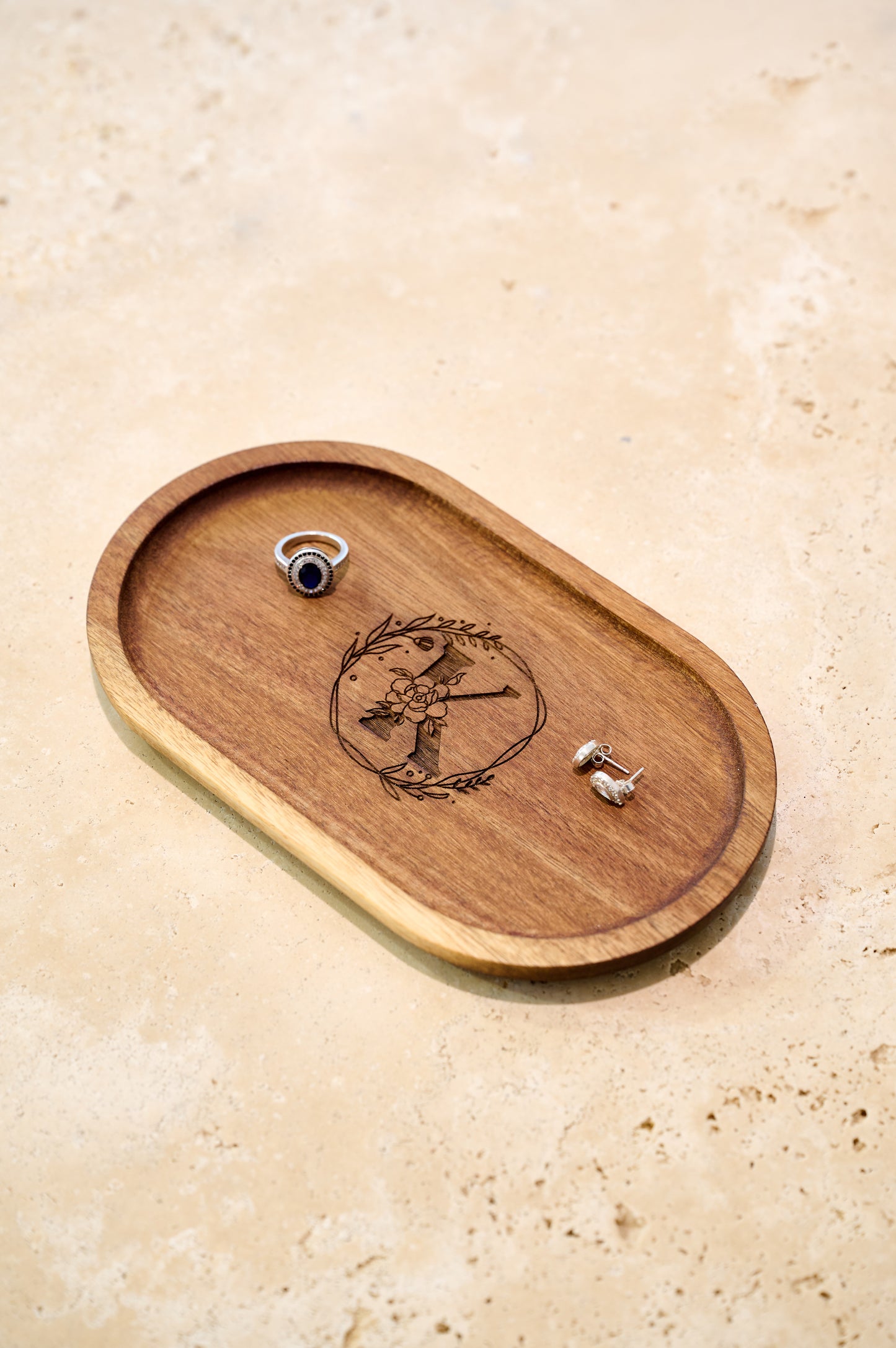 Engraved Wooden Trinket Tray